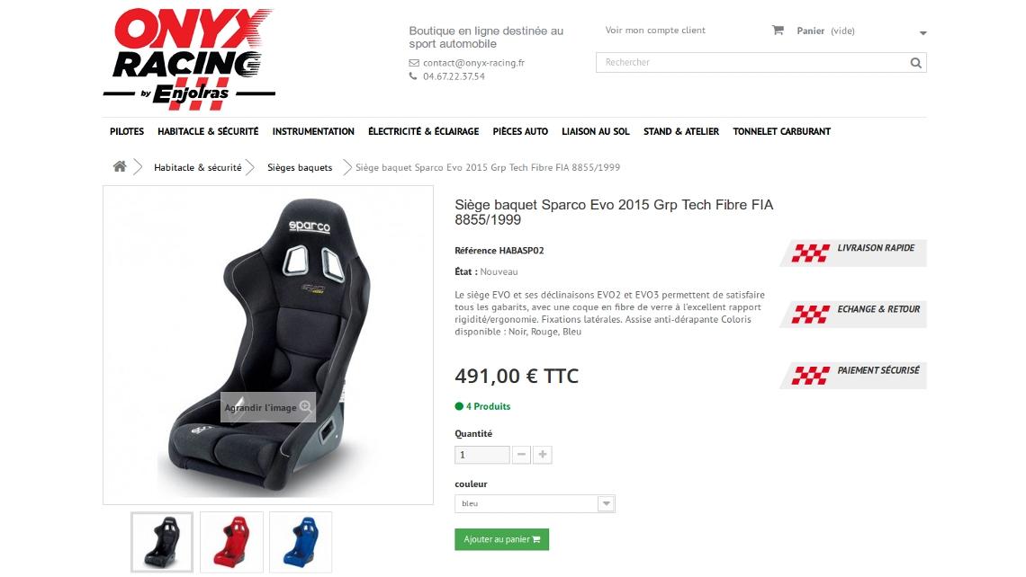 Fiche produit Onyx Racing